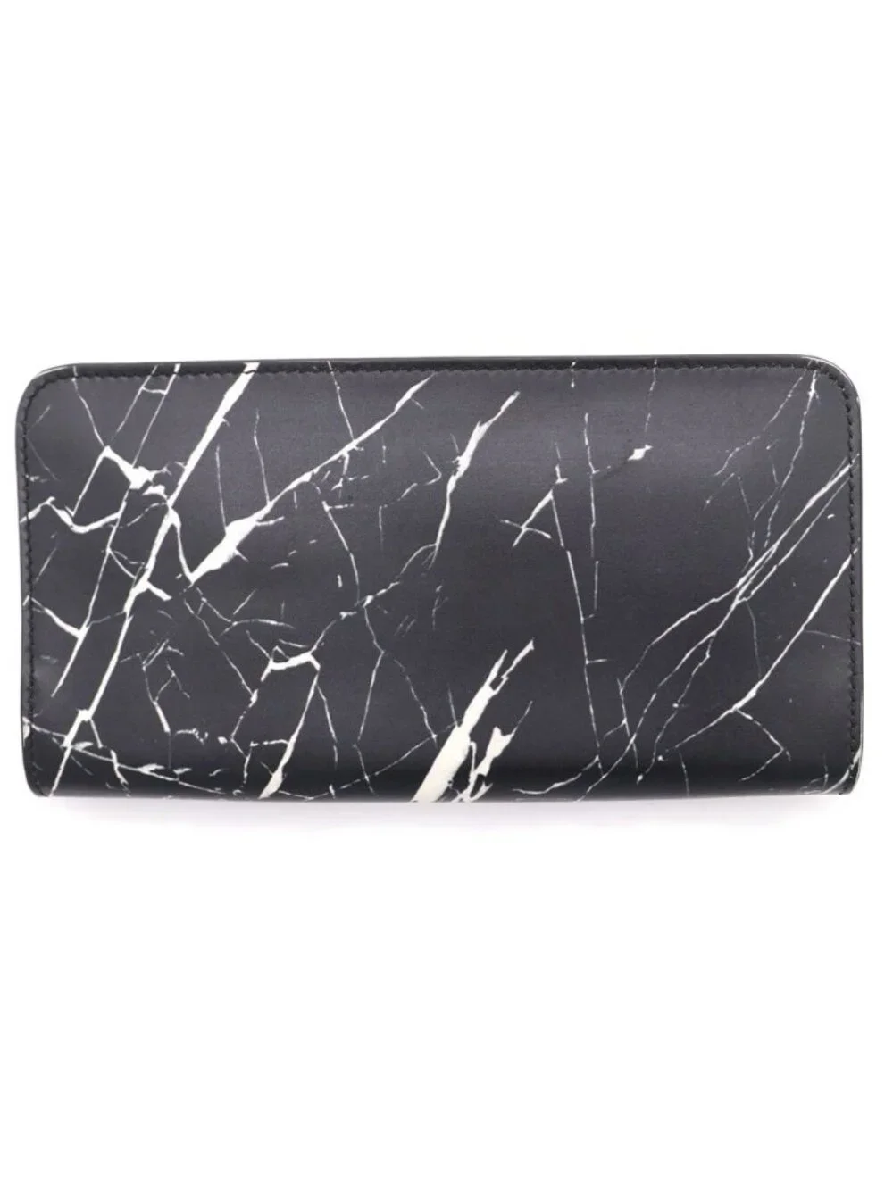 Balenciaga Marble Philias Round Zip Wallet Black
